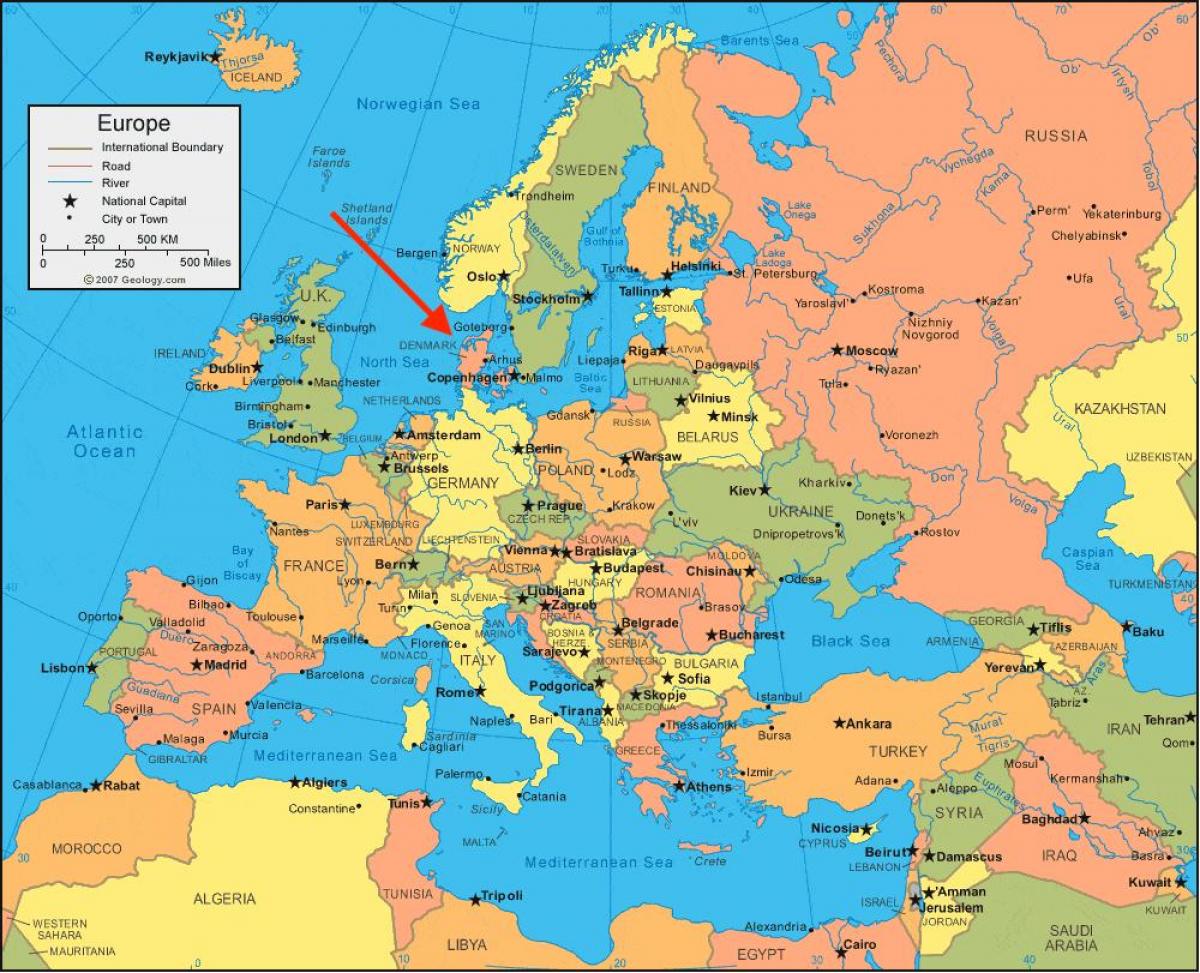 Denmark location on the Northern Europe map
